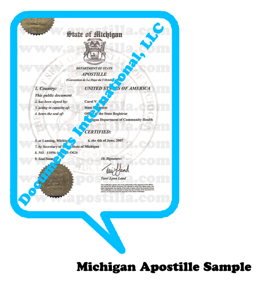 Michigan Apostille Apostilla de Michigan