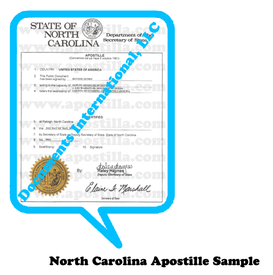 Apostilla de Carolina del Norte North Carolina apostille Apostilla de Carolina del Norte
